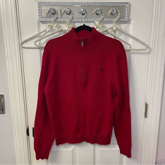 Ralph Lauren Red Men Half Zip Sweater